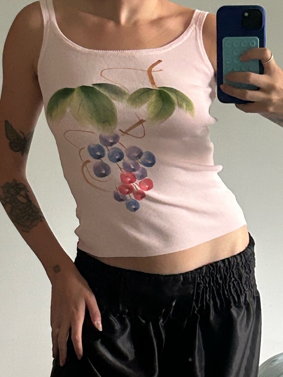 Tops - Women’s Pink Grapevine Print Tank